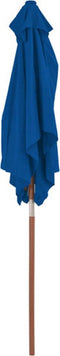 vidaXL - Parasol - met - houten - paal - 150x200 - cm - blauw