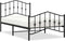 vidaXL - Bedframe - met - hoofd- - en - voeteneinde metaal - zwart - 100x190 - cm