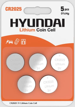 Hyundai - CR2025 Knoopcel Batterij - Lithium - 5 stuks