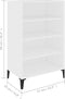 vidaXL - Dressoir - 57x35x90 - cm - bewerkt - hout - wit