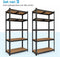 BRASQ Stellingkast Zwart - Set van 2 - Metalen Opbergrek - 180x90x40 cm - 5 lagen - 175 KG per plank (set van 2)