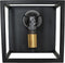 HSM Collection-Wandlamp Kubus-25x18x25-Zwart/Goud-Metaal