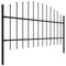 vidaXL - Tuinhek - met - speren - bovenkant - (0,75-1)x1,7 - m - staal - zwart