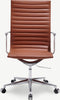 Furnicher Akira bureaustoel - Leren zitting - Chroom frame - In hoogte verstelbaar - Draaibaar - Cognac