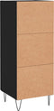 vidaXL - Dressoir - 34,5x34x90 - cm - bewerkt - hout - zwart