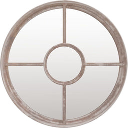 vidaXL - Tuinspiegel - rond - 40x4 - cm - ijzer - zandkleurig