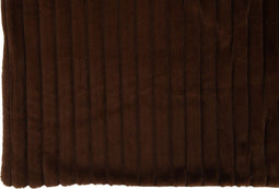 J-Line Plaid corduroy - polyester - chocolade - 180 x 130 cm - woonaccessoires