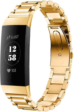 imoshion Bandje met Horlogeband inkorter - Geschikt voor Fitbit Charge 4, Fitbit Charge 3 - imoshion Stalen band zonder installatiehulp - goud