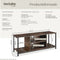 Tectake TV-meubel - Lowboard met 4 open vakken - Industrieel design - Donkerbruin - Afmeting (LxBxH) 120 x 40 x 50,5 cm