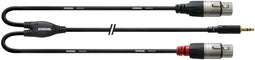 Cordial CFY 1.8 WFF - Audio Kabel - 3,5 mm naar 2x XLR - Zwart
