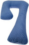 Vikingchoice Zijslaapkussen - J-vorm - Minky stof - Ruitjes Blauw - 235 cm