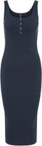 Pieces PCKITTE - Tank Midi Dress - Katoen met knoopjes - Zomerjurk - Maat XS