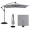 Coast NP13212GR - Zweefparasol 360° draaibaar met LED - Grijs