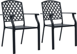 vidaXL - Tuinstoelen - stapelbaar - 2 - st - staal - antraciet