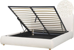 BLAGNAC - Bed met opbergruimte - Wit - 160 x 200 cm - Bouclé