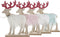 Kerstversiering DKD Home Decor Polyester MDF Rendier (23 x 5 x 16 cm) (4 Stuks)