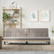 vidaXL - Slaapbank - met - bekerhouders - stof - taupe