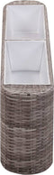 vidaXL - Plantenbak - verhoogd - 30x30x80 - cm - poly - rattan - bruin