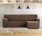 Hoes voor chaise longue met korte armleuning rechts Eysa JAZ Bruin 120 x 120 x 360 cm