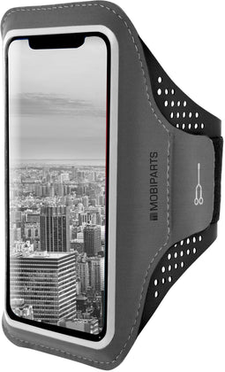 Mobiparts Comfort Fit Sport Armband - Geschikt voor Apple iPhone XR - Lichtgewicht ademend materiaal - Zwart