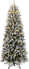 vidaXL - Kunstkerstboom - met - 300 - LED's - en - sneeuw - 180 - cm