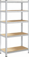vidaXL - Opbergrek - 5-laags - staal - en - bewerkt - hout - grijs