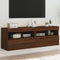 vidaXL - Tv-wandmeubels - met - LED-verlichting - 2 - st - 60x30x40 - cm - bruineiken