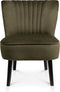 Lifa Living - Fauteuil Sofia - Groen - Fluweel - Luxe - Vintage - Lounge Stoel - 58 x 70 x 72 cm
