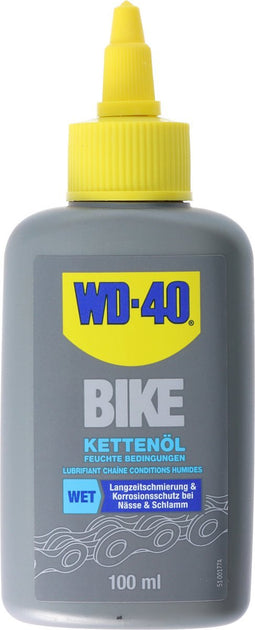 WD-40 BIKE kettingolie, fietskettingolie voor natte omstandigheden, WD-40 WET, corrosiebescherming in natte en modderige omstandigheden