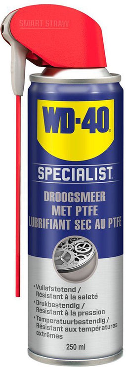 WD-40 Specialist® Droogsmeerspray met PTFE - 250ml - Teflon Spray - Smeermiddel - Beschermt effectief tegen dagelijkse slijtage