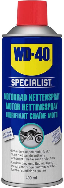 WD-40 Specialist® Motor Kettingspray 400ml - Zorgt Voor Langdurige Smering - Beschermt Tegen Vocht En Slijtage - Droogt Snel