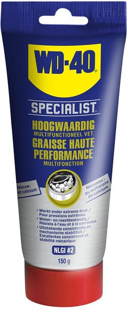 WD-40 Specialist® Multifunctioneel vet 150g - Langdurige Smering - Tube formaat - Calcium Sulfonaat Vet - Bestand Tegen Hoge Belastingen