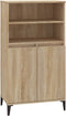 vidaXL - Hoge - kast - 60x36x110 - cm - bewerkt - hout - sonoma - eikenkleurig