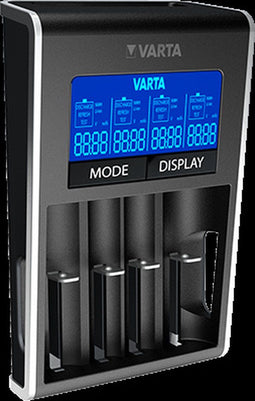 Varta 57676 - LCD Dual Tech Batterijlader - Geschikt voor AA AAA en Li-ion - Zwart/Zilver