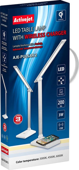 ActiveJet Pulsar 2 led tafel licht met draadloze oplader.