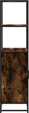 vidaXL - Hoge - kast - 68x35x139cm - bewerkt - hout - en - metaal - gerookt - eikenkleur