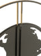 J-Line klok Wereldkaart Gaten - metaal - zwart/goud - large - Ø 90 cm