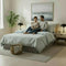 Fleece Dekbedovertrekset met Geruite Print - Wit, Grijs & Beige - 2-Persoonsbed