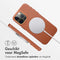 Accezz MagSafe Leather Backcover - iPhone 15 Pro Max - Echt leer - Bruin
