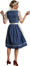 Dressforfun Midi-Dirndl Kleinwalsertal model 2 M - Halflange Dirndl met vetersluiting - Blauw en wit