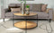Vita Salontafel - Ronde salontafel met zwart frame en eiken blad 80x45 cm
