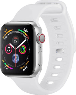 iMoshion Bandje Geschikt voor Apple Watch Bandje Series 1 / 2 / 3 / 4 / 5 / 6 / 7 / 8 / 9 / SE - 38 / 40 / 41 mm - iMoshion Siliconen band - Wit