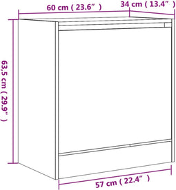 Schoenenkast 60x34x63,5 cm bewerkt hout sonoma eikenkleurig