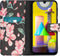 iMoshion Hoesje Geschikt voor Samsung Galaxy M31 Hoesje Met Pasjeshouder - iMoshion Design Softcase Bookcase - Meerkleurig / Blossom Watercolor Black
