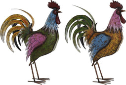 Decoratieve figuren Home ESPRIT Multicolour Haan 44 x 17 x 61 cm (2 Stuks)
