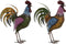 Decoratieve figuren Home ESPRIT Multicolour Haan 44 x 17 x 61 cm (2 Stuks)