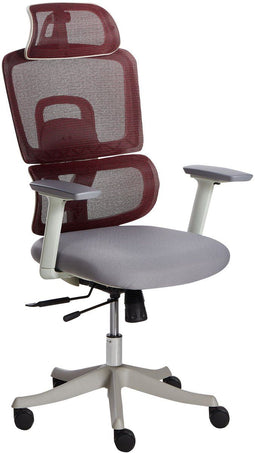 ALLY - Bureaustoel - Donkerrood/Grijs - Stof
