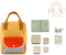 Sticky lemon rugzak small + A little lovely company back to school set Bloesem groen