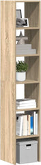 vidaXL - Boekenkasten - 2 - st - 30x30x80 - cm - bewerkt - hout - sonoma - eiken