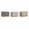 Mand DKD Home Decor 8424001855711 Grijs Beige Polyester Lichtbruin 34 x 24 x 22 cm (3 Onderdelen)